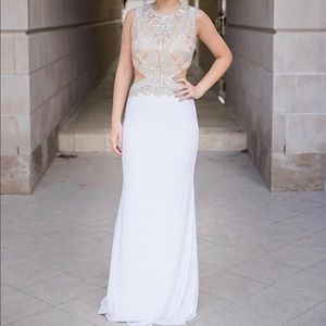 Alyce Paris #6501 White Evening Gown / Prom Dress